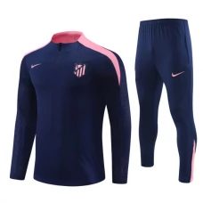 Atlético Madrid Lasten Verryttelypuku 2024-25 - 1-4 Zip Laivastonsininen