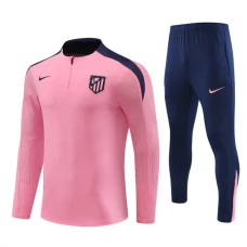 Atlético Madrid Lasten Verryttelypuku 2024-25 - 1-4 Zip Vaaleanpunainen