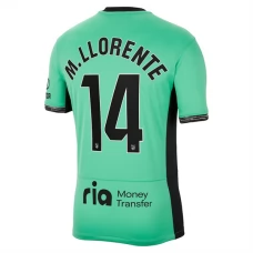Atlético Madrid M. Llorente 14 Kolmas Pelipaita 2023-24 Jalkapallo Pelipaidat Peliasut