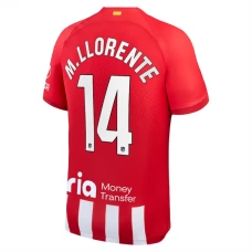 Atlético Madrid M. Llorente 14 Kotipelipaita 2023-24 Jalkapallo Pelipaidat Peliasut