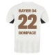 Bayer 04 Leverkusen Boniface 22 Vieraspelipaita 2024-25 Jalkapallo Pelipaidat Peliasut