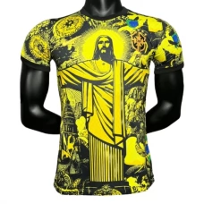 Brasilia Kotipelipaita Special Edition Yellow 2024 Jalkapallo Pelipaidat Peliasut