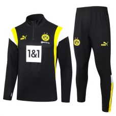 BVB Borussia Dortmund Lasten Verryttelypuku 2023-24 - 1-4 Zip Musta