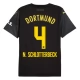 BVB Borussia Dortmund N.Schlotterbeck 4 Vieraspelipaita 2024-25 Jalkapallo Pelipaidat Peliasut