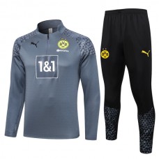 BVB Borussia Dortmund Verryttelypuku 2023-24 - 1-4 Zip Harmaa