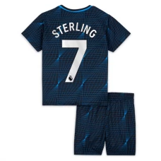 Chelsea FC Sterling 7 Lasten Vieraspelipaita 2023-24 Jalkapallo Pelipaidat Peliasut