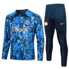 Chelsea FC Verryttelypuku 2023-24 - 1-4 Zip Sininen Camouflage