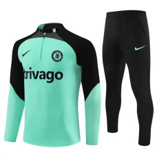Chelsea FC Verryttelypuku 2023-24 - 1-4 Zip Vihreä