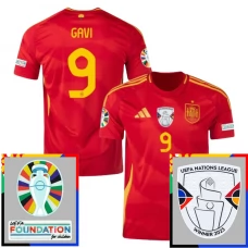 Espanja Gavi 9 Kotipelipaita EM 2024 Jalkapallo Pelipaidat Peliasut Patch