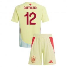 Espanja Grimaldo 12 Lasten Vieraspelipaita EM 2024 Jalkapallo Pelipaidat Peliasut