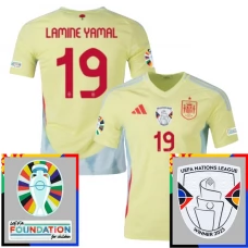Espanja Lamine Yamal 19 Vieraspelipaita EM 2024 Jalkapallo Pelipaidat Peliasut Patch