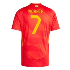 Espanja Morata 7 Kotipelipaita EM 2024 Jalkapallo Pelipaidat Peliasut