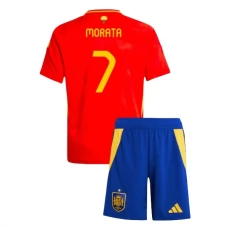 Espanja Morata 7 Lasten Kotipelipaita EM 2024 Jalkapallo Pelipaidat Peliasut
