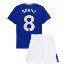 Everton FC Onana 8 Lasten Kotipelipaita 2024-25 Jalkapallo Pelipaidat Peliasut