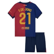 FC Barcelona F.De Jong 21 Lasten Kotipelipaita 2024-25 Jalkapallo Pelipaidat Peliasut