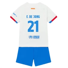FC Barcelona F.De Jong 21 Lasten Vieraspelipaita 2023-24 Jalkapallo Pelipaidat Peliasut