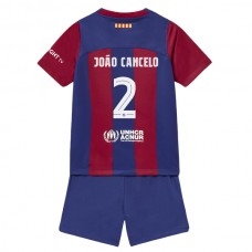 FC Barcelona Joao Cancelo 2 Lasten Kotipelipaita 2023-24 Jalkapallo Pelipaidat Peliasut
