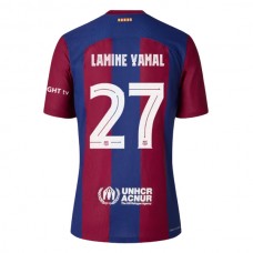 FC Barcelona Lamine Yamal 27 Kotipelipaita 2023-24 Jalkapallo Pelipaidat Peliasut