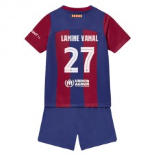 FC Barcelona Lamine Yamal 27 Lasten Kotipelipaita 2023-24 Jalkapallo Pelipaidat Peliasut