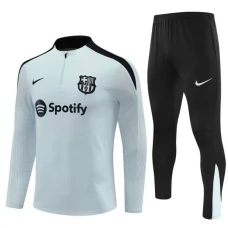 FC Barcelona Lasten Verryttelypuku 2024-25 - 1-4 Zip Harmaa