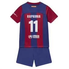 FC Barcelona Raphinha 11 Lasten Kotipelipaita 2023-24 Jalkapallo Pelipaidat Peliasut