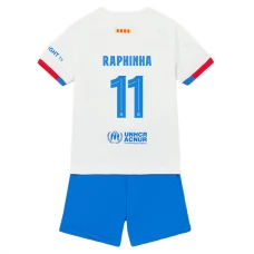 FC Barcelona Raphinha 11 Lasten Vieraspelipaita 2023-24 Jalkapallo Pelipaidat Peliasut