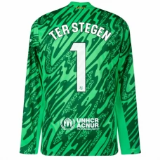 FC Barcelona Ter Stegen 1 Maalivahdin Kotipelipaita 2024-25 Jalkapallo Pelipaidat Peliasut(L/S)