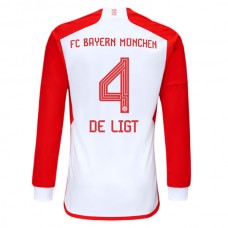 FC Bayern München De Ligt 4 Kotipelipaita 2023-24 Jalkapallo Pelipaidat Peliasut(L/S)