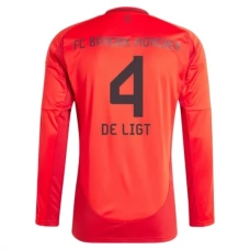 FC Bayern München De Ligt 4 Kotipelipaita 2024-25 Jalkapallo Pelipaidat Peliasut(L/S)