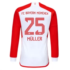 FC Bayern München Müller 25 Kotipelipaita 2023-24 Jalkapallo Pelipaidat Peliasut(L/S)