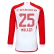 FC Bayern München Müller 25 Kotipelipaita 2023-24 Jalkapallo Pelipaidat Peliasut(L/S)