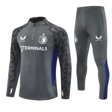 Feyenoord Lasten Verryttelypuku 2025-26 - 1-4 Zip Harmaa