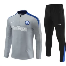 Inter Milan Lasten Verryttelypuku 2024-25 - 1-4 Zip Harmaa