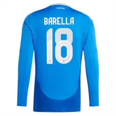 Italia Barella 18 Kotipelipaita EM 2024 Jalkapallo Pelipaidat Peliasut(L/S)