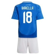 Italia Barella 18 Lasten Kotipelipaita EM 2024 Jalkapallo Pelipaidat Peliasut