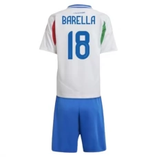 Italia Barella 18 Lasten Vieraspelipaita EM 2024 Jalkapallo Pelipaidat Peliasut
