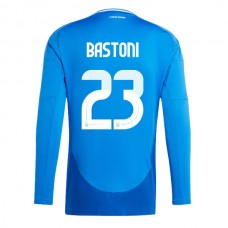 Italia Bastoni 23 Kotipelipaita EM 2024 Jalkapallo Pelipaidat Peliasut(L/S)