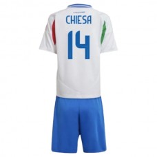 Italia Chiesa 14 Lasten Vieraspelipaita EM 2024 Jalkapallo Pelipaidat Peliasut
