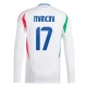 Italia Mancini 17 Vieraspelipaita EM 2024 Jalkapallo Pelipaidat Peliasut(L/S)