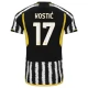 Juventus FC Kostić 17 Kotipelipaita 2023-24 Jalkapallo Pelipaidat Peliasut