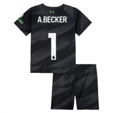 Liverpool FC A.Becker 1 Maalivahdin Lasten Kotipelipaita 2023-24 Jalkapallo Pelipaidat Peliasut