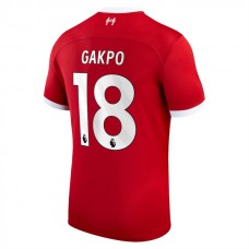Liverpool FC Gakpo 18 Kotipelipaita 2023-24 Jalkapallo Pelipaidat Peliasut