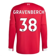 Liverpool FC Gravenberch 38 Kotipelipaita 2025-26 Jalkapallo Pelipaidat Peliasut(L/S)