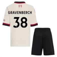 Liverpool FC Gravenberch 38 Lasten Vieraspelipaita 2025-26 Jalkapallo Pelipaidat Peliasut