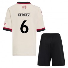 Liverpool FC Kerkez 6 Lasten Vieraspelipaita 2025-26 Jalkapallo Pelipaidat Peliasut