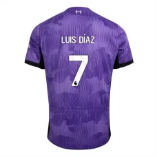 Liverpool FC Luis Díaz 7 Kolmas Pelipaita 2023-24 Jalkapallo Pelipaidat Peliasut