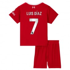 Liverpool FC Luis Díaz 7 Lasten Kotipelipaita 2023-24 Jalkapallo Pelipaidat Peliasut