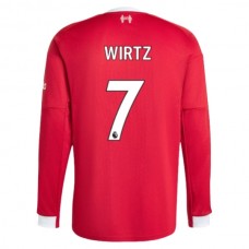 Liverpool FC Wirtz 7 Kotipelipaita 2025-26 Jalkapallo Pelipaidat Peliasut(L/S)