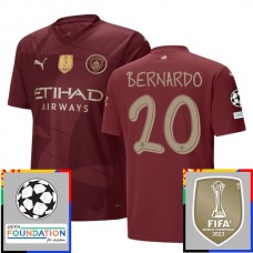 Manchester City FC Bernardo 20 Kolmas Pelipaita Champions League With Patch 2024-25 Jalkapallo Pelipaidat Peliasut