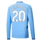 Manchester City FC Bernardo 20 Kotipelipaita 2024-25 Jalkapallo Pelipaidat Peliasut(L/S)